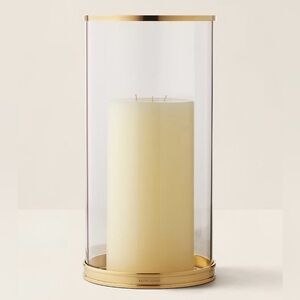 Ralph Lauren Elegant Cream Candle Holder with Gold Accents